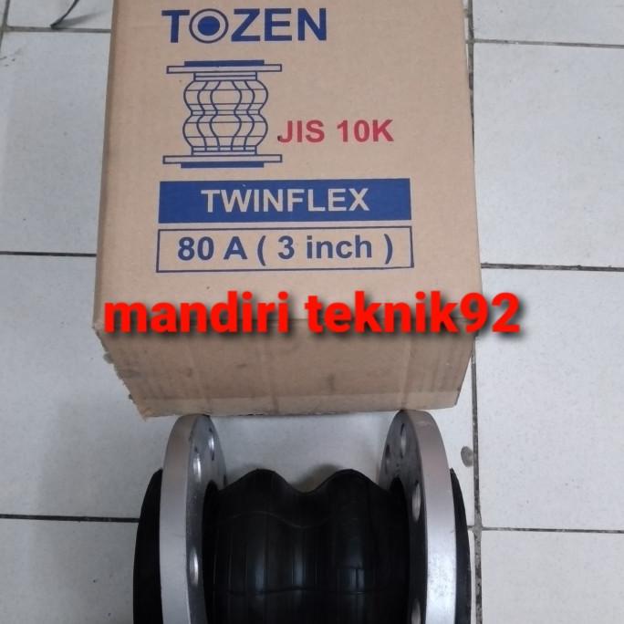 Jual 3 Inch Flexibel Rubber Joint Twinflex Tozen Jis 10K Flexible