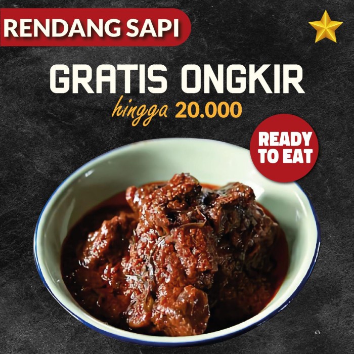 Jual Rendang Daging Sapi Premium Rendang Beef Padang Ready To Cook