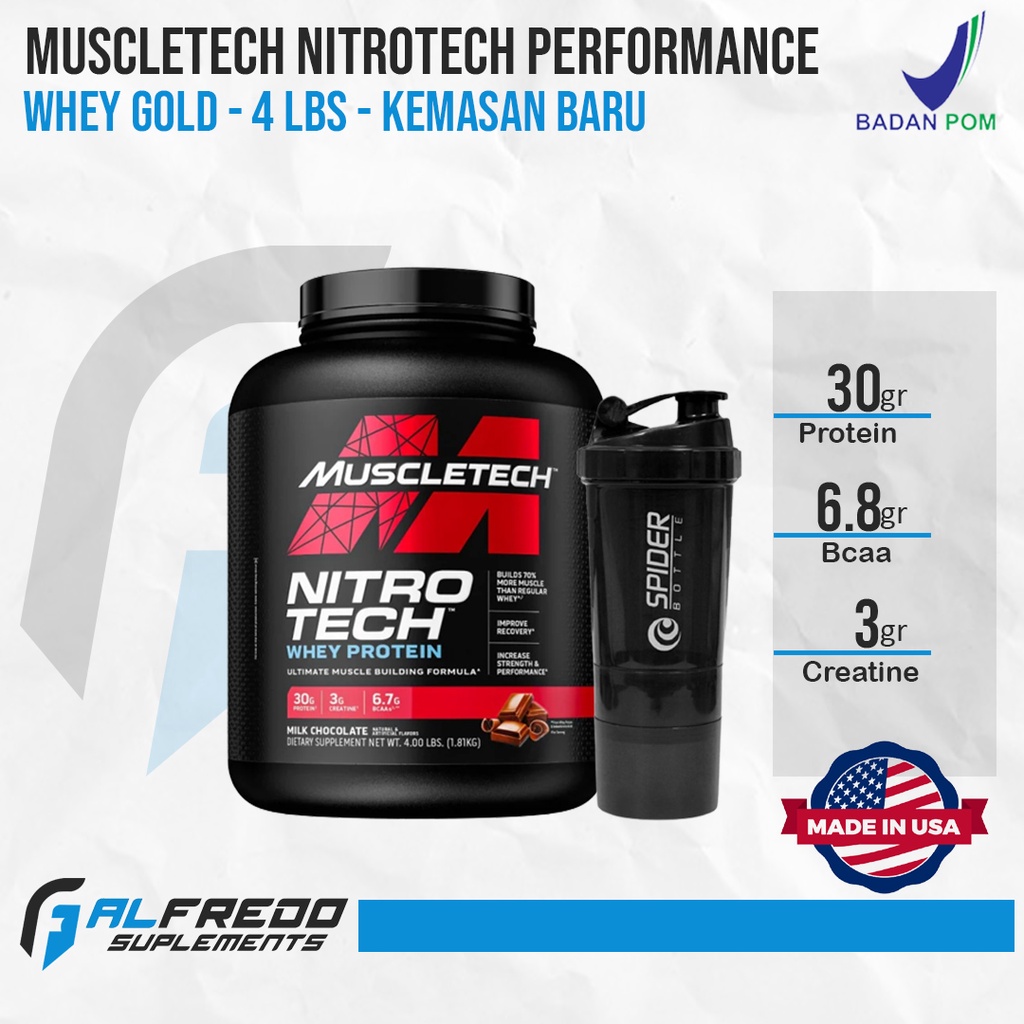 Jual Muscletech Nitrotech Whey Protein 4 Lbs Nitrotech Performance Whey