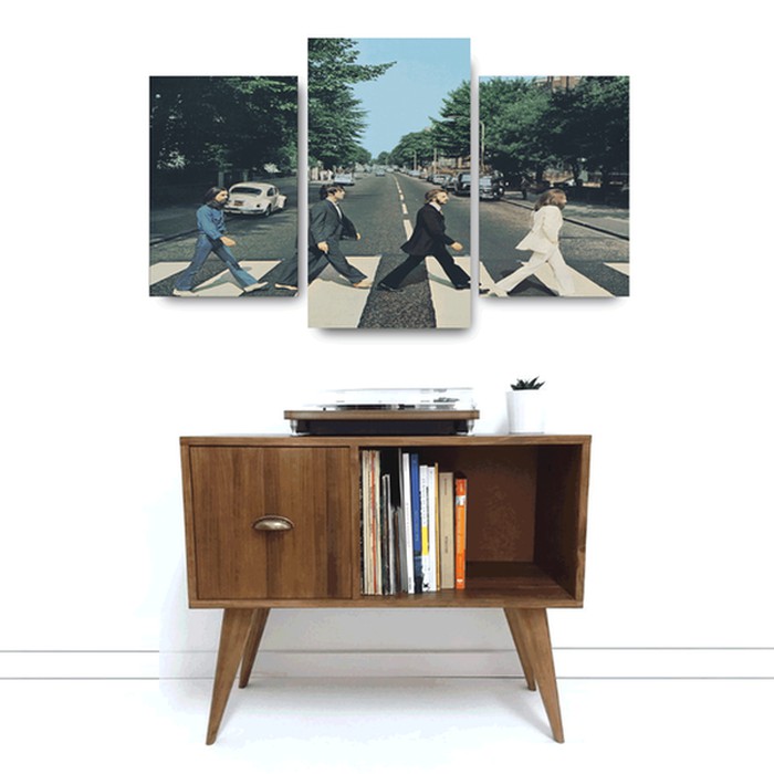 Jual The Beatles Abbey Road Poster Kayu Multipanel Shopee Indonesia