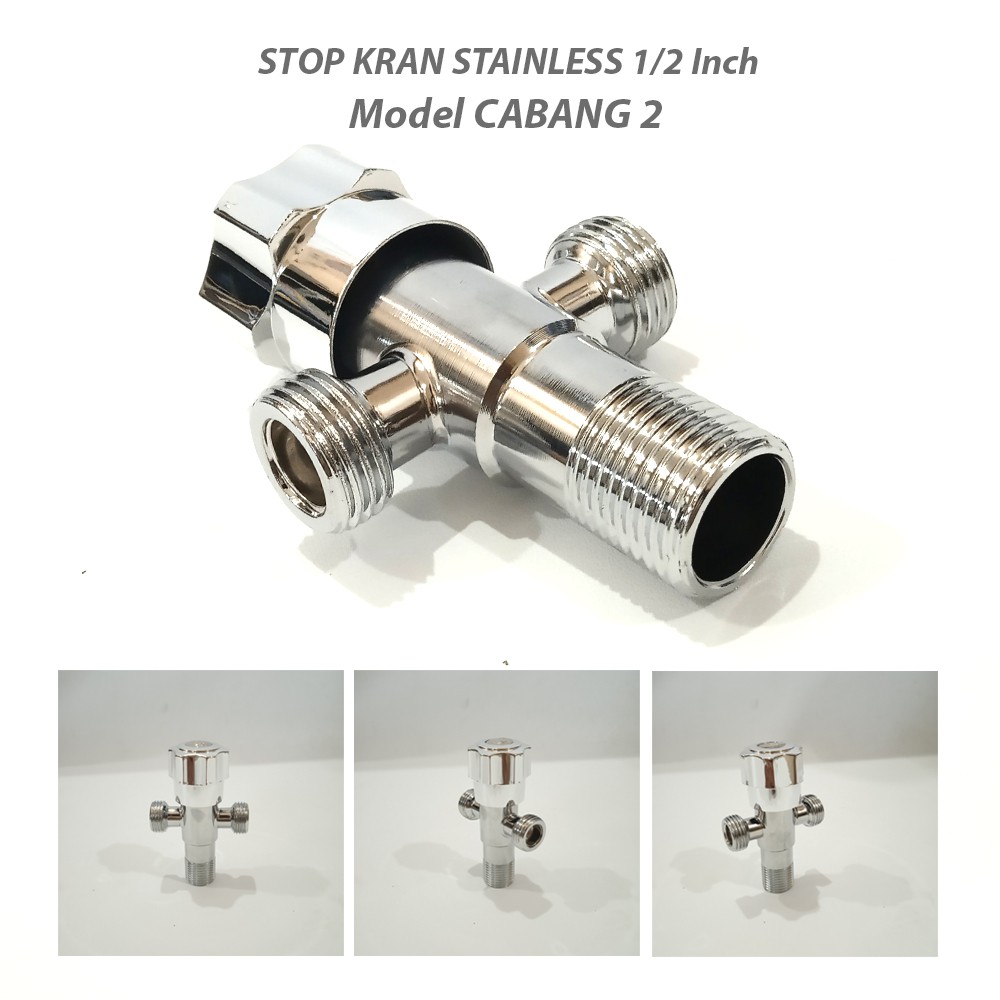 Jual Stop Kran Kloset Double Jet Shower Keran Bidet T Stainless Steel