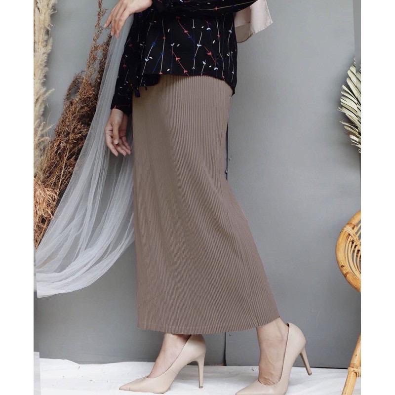 Jual Rok Span Plisket Lidi Rok Span Panjang Rok Plisket Span