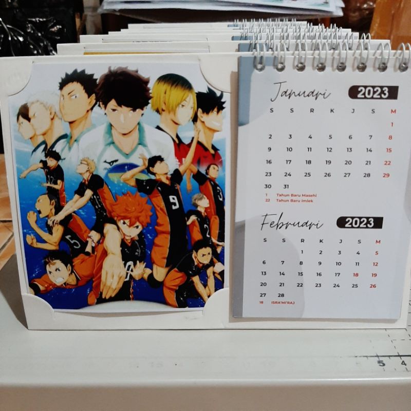 Jual Kalender Duduk Anime Jujutsu Kaisen One Piece Bokuno Hero