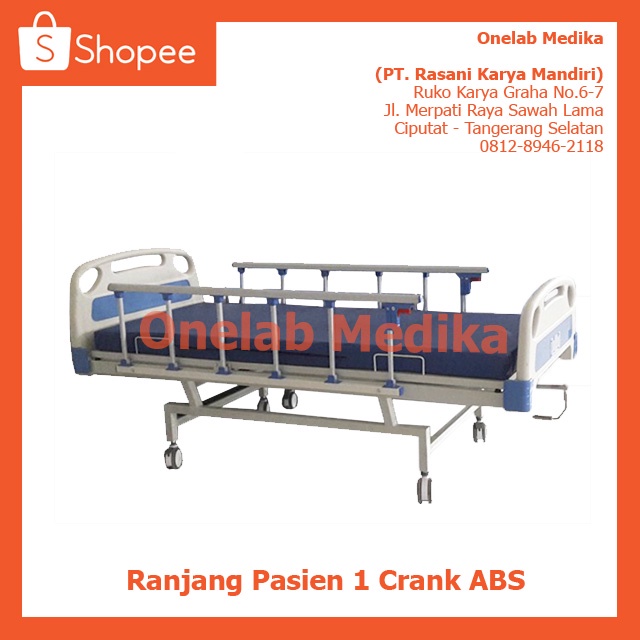 Jual Bed Pasien ABS 1 Crank Tempat Tidur Rumah Sakit Bed Hospital