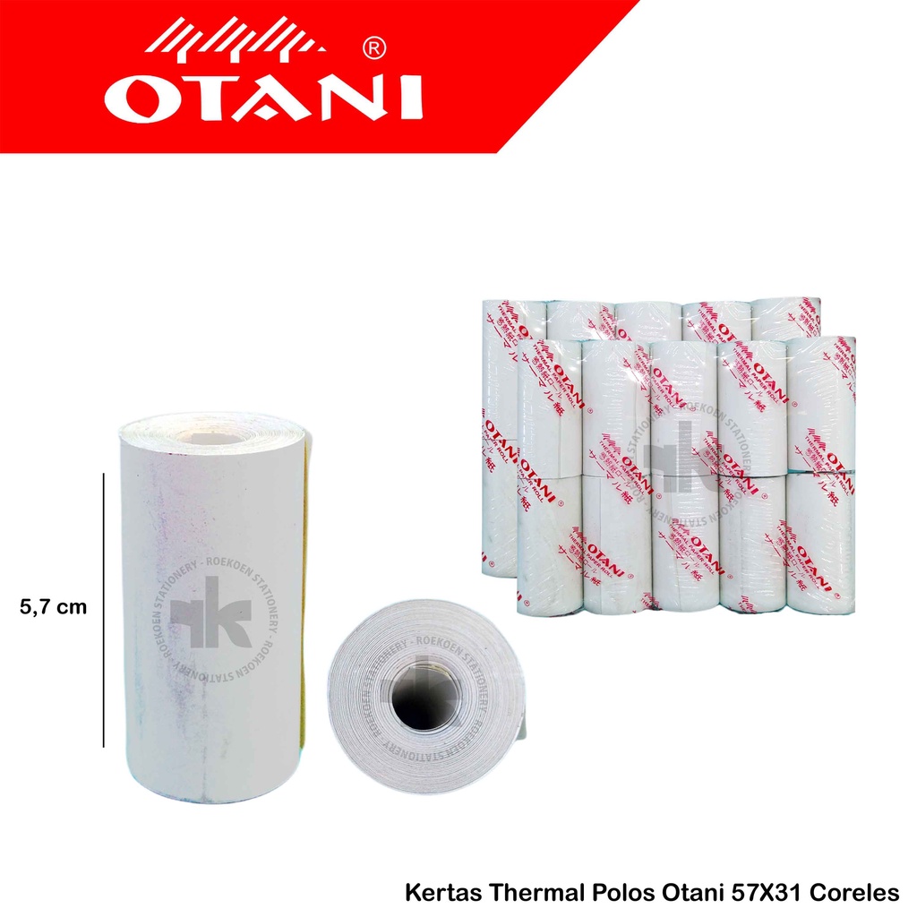 Jual Otani Kertas Kasir Thermal 57X31 Coreless 10r Roll Shopee