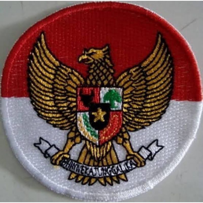 Jual EMBLEM BORDIR LOGO GARUDA BULAT MERAH PUTIH Shopee Indonesia