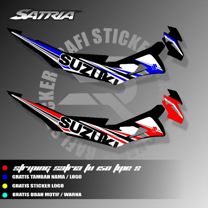 Jual Stiker Striping Variasi Satria Fu 150 Facelift Tipe S Sticker