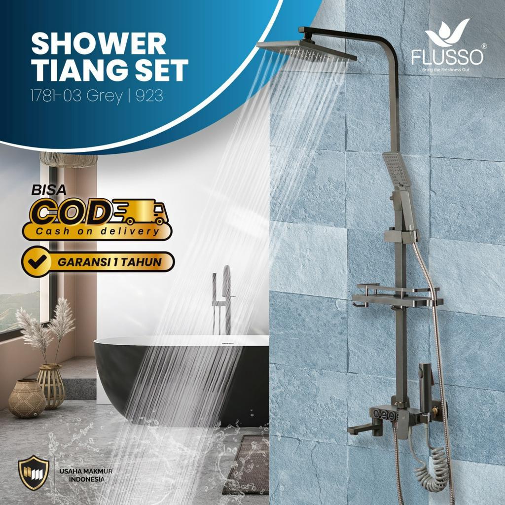 Jual FLUSSO SHOWER TIANG KOMPLIT Shower Tiang Set Kran Panas Dingin