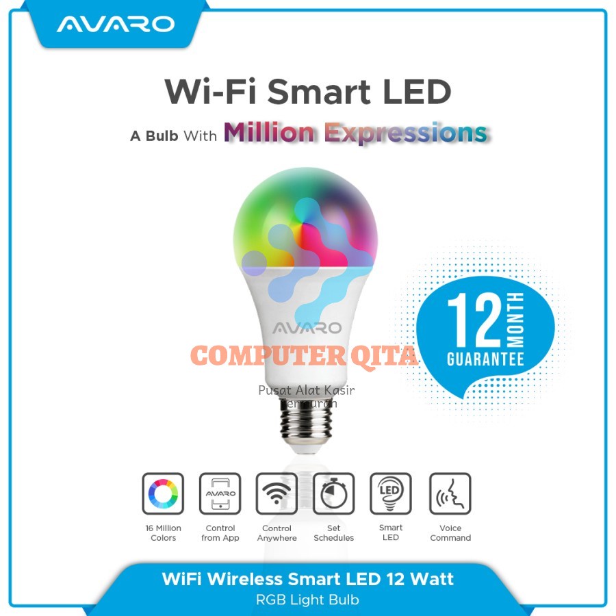 Jual Avaro Smart Led Bulb Watt Rgbww Wifi Lampu Pintar Ori