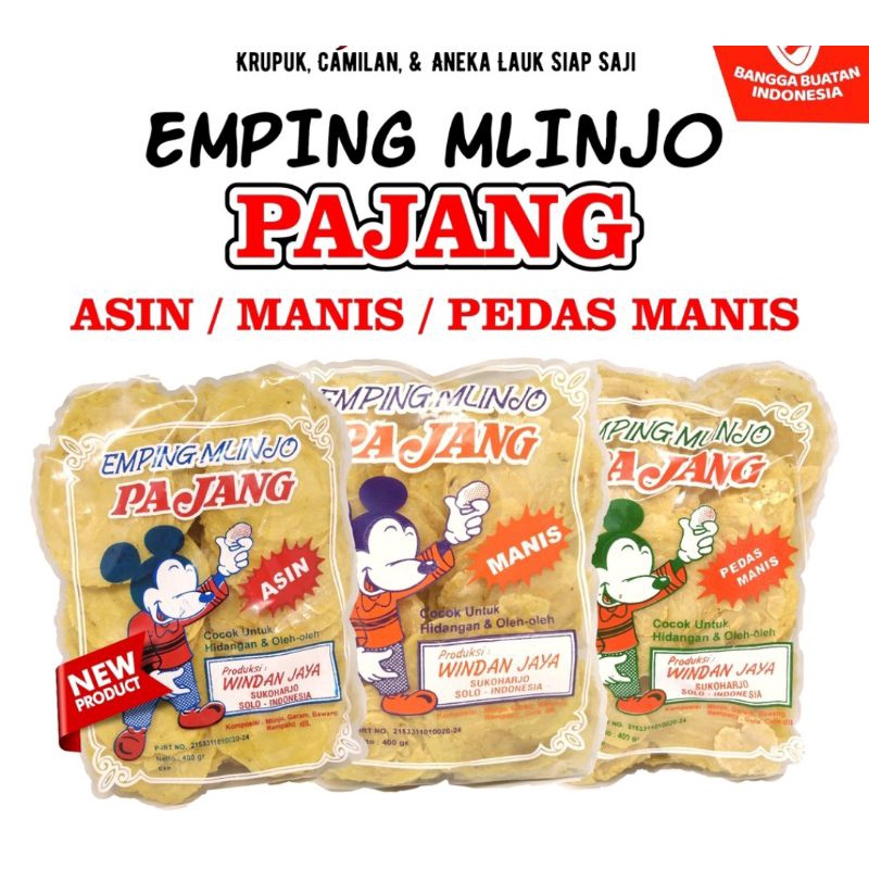 Jual Emping Blinjo Windan Jaya Pajang Pedas Manis Asin Gr Mentah