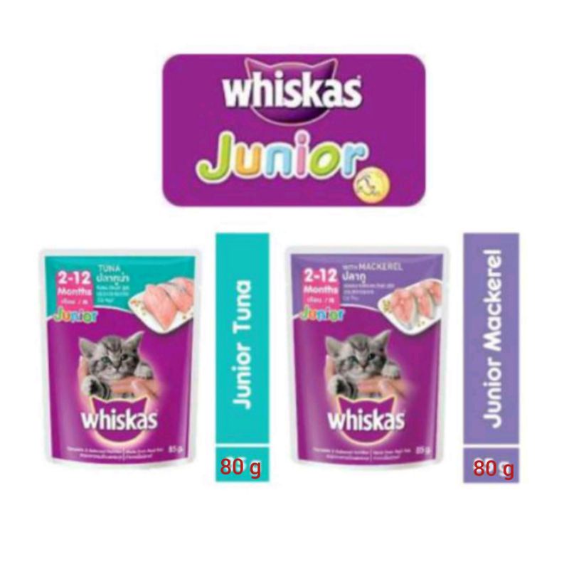 Jual Whiskas Pouch Junior 80g Makanan Kucing Basah Sachet Kitten 80 G