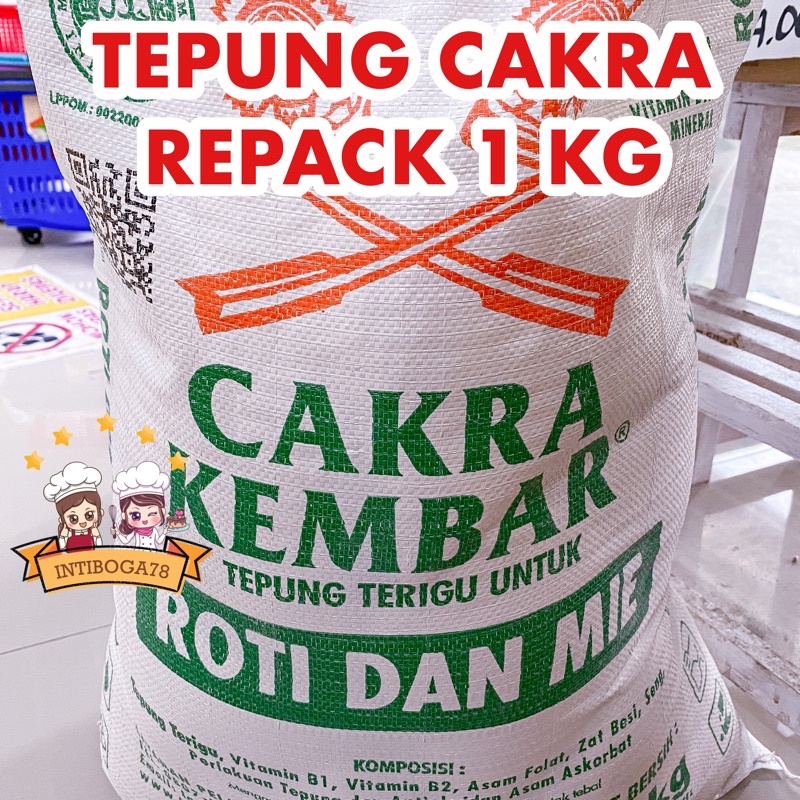 Jual TEPUNG CAKRA KEMBAR REPACK 1 KG UNTUK ROTI Dan MIE Shopee Indonesia