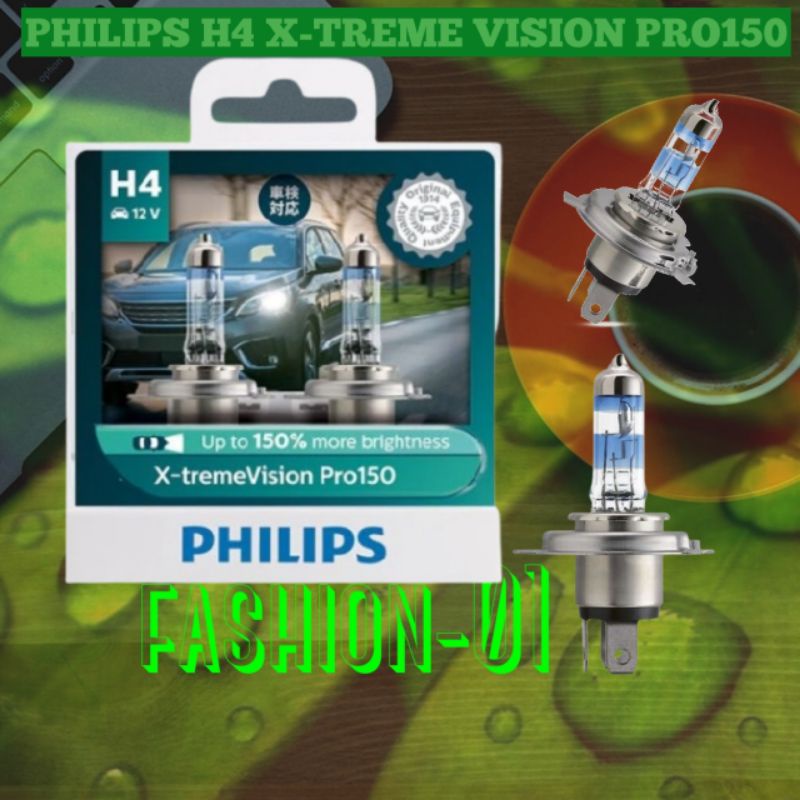 Jual PHILIPS X TREME VISION PRO150 H4 60 55W BOHLAM LAMPU DEPAN MOBIL