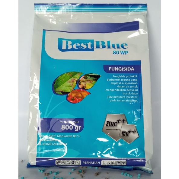 Jual Fungisida Best Blue 80 WP Bahan Aktif Mankozeb 80 Isi 800g