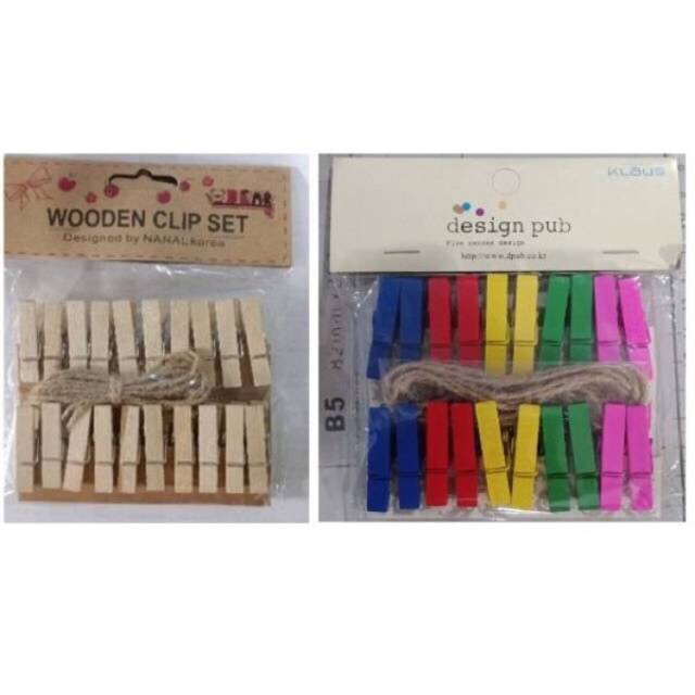 Jual Jepit Kayu Foto POLOS Wooden Peg 3 5 Cm Wooden Clip Set