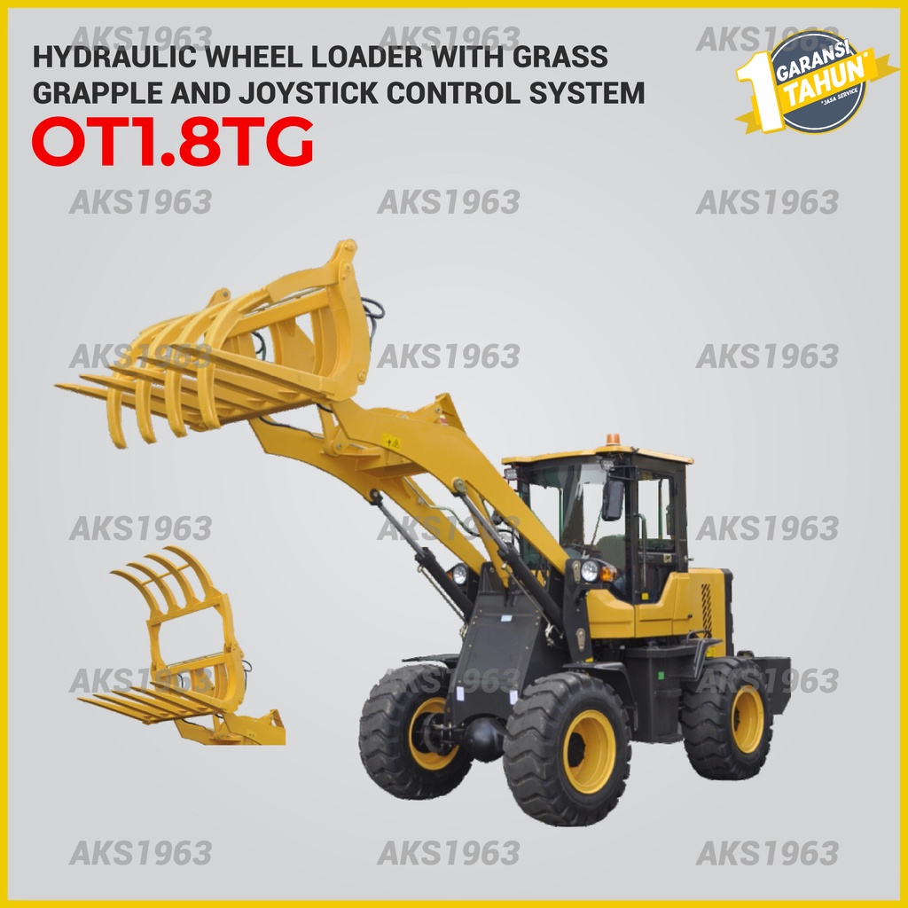 Jual Loder Capit 1 8 Ton Hydraulic Wheel Loader W Grass Grapple