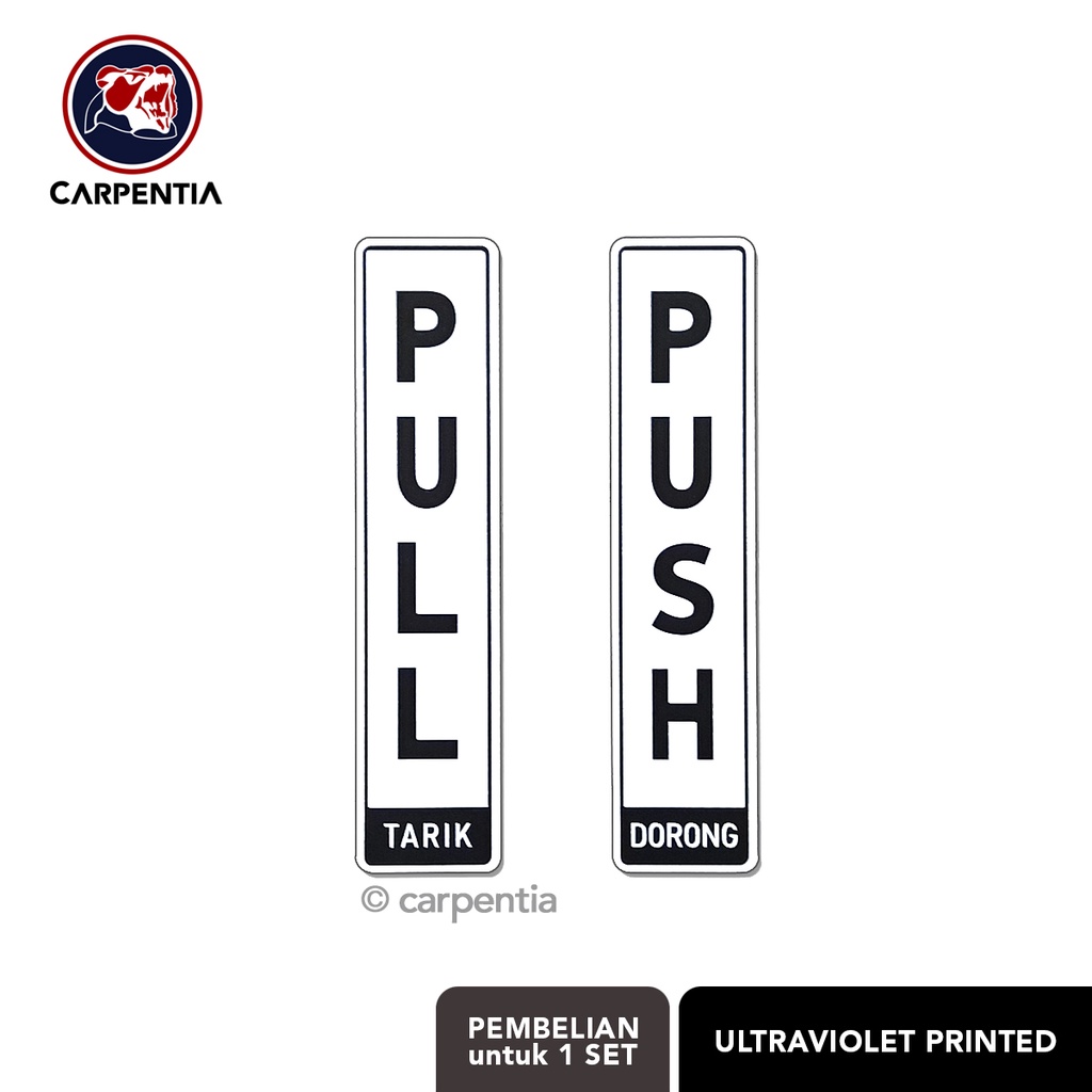 Jual Carpentia Sign Push Pull Dorong Tarik Set Sign Akrilik