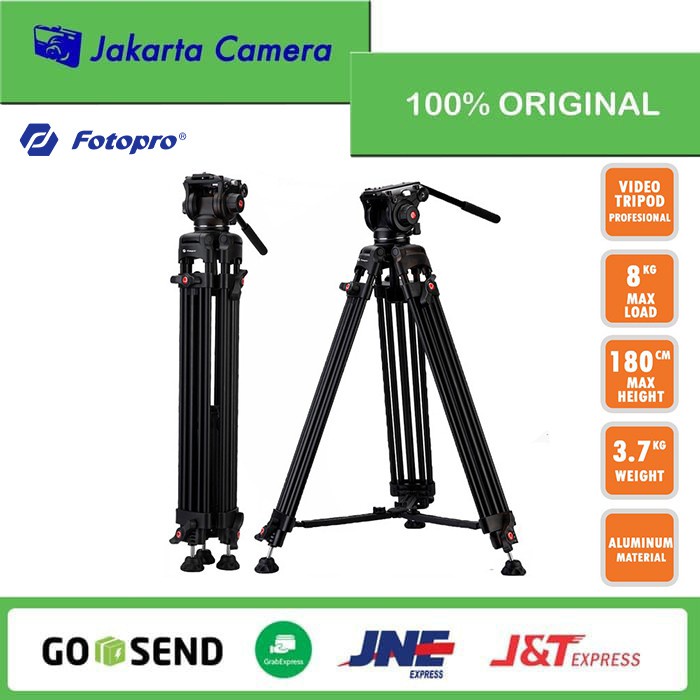 Jual Fotopro DV 2 Profesional Video Tripod With Fluid Head Max Load 8kg