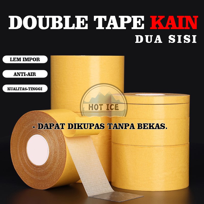 Jual Lakban Double Kain Dua Sisi Double Tape Fiber Lakban Pet Serat