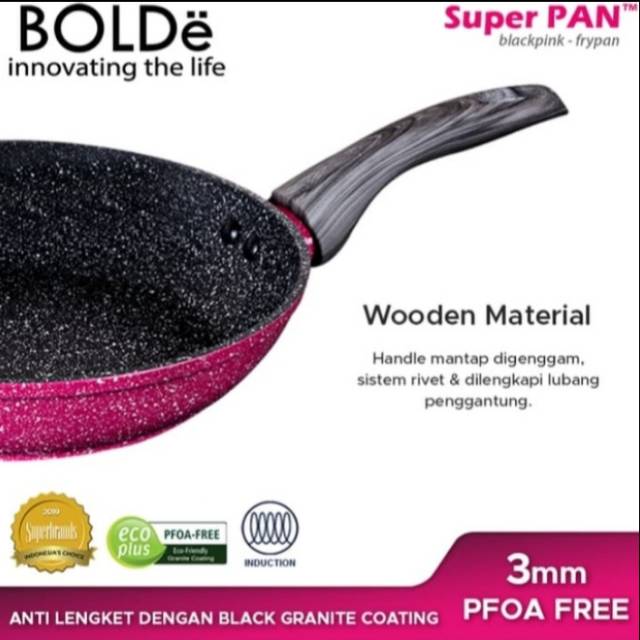 Jual Bolde Super Pan 26cm BLACKPINK 3mm Fry Wok Induksi Granite Series