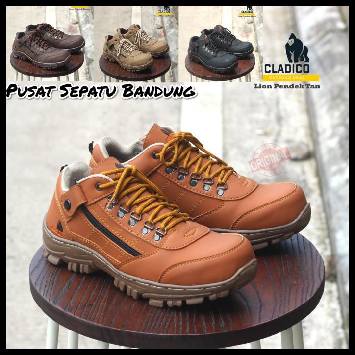 Jual Sepatu Pria Safety Boot Ujung Besi Cladico Lion Low Tan