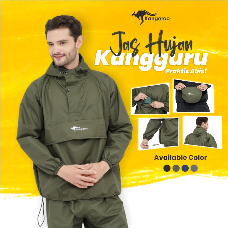 Jual KANGAROO RAINCOAT Jas Hujan Kangguru Anti Bocor Jas Hujan Tebal