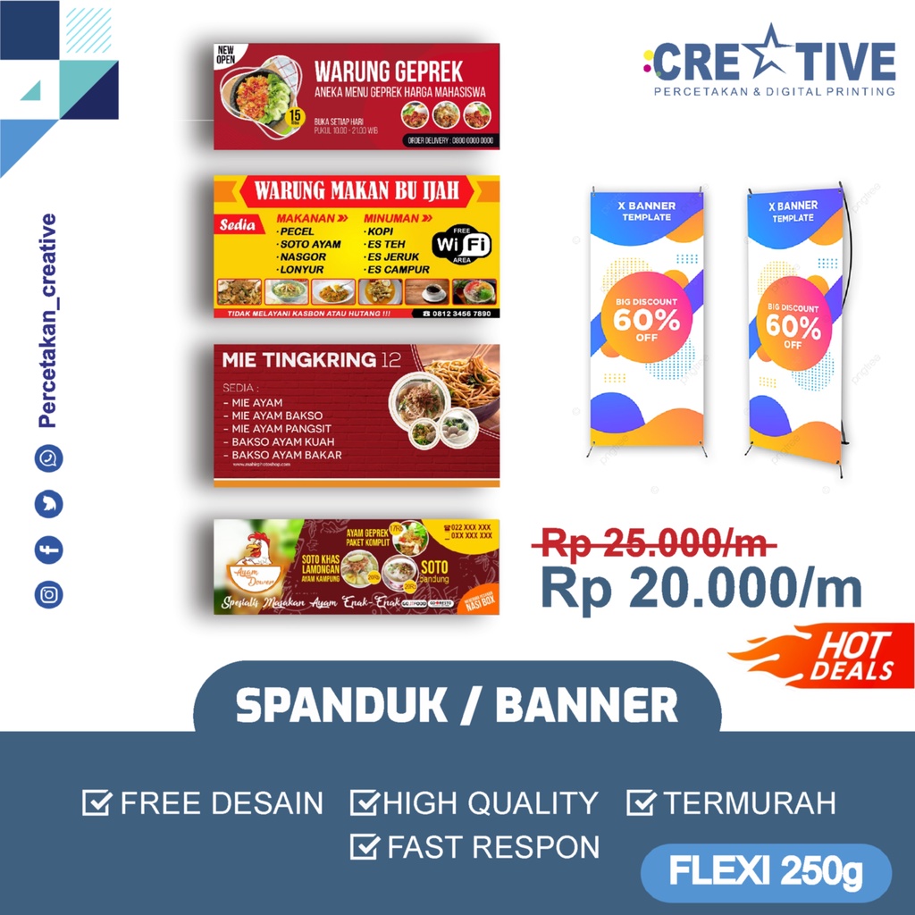 Jual Tebal Gram Free Design Cetak Spanduk Banner Backdrop