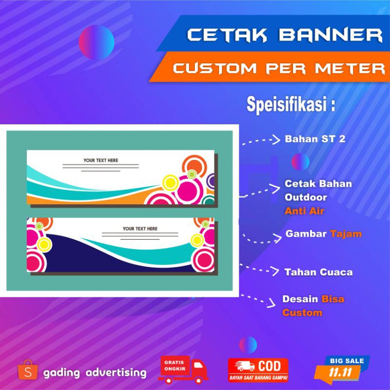 Jual Cetak Banner Atau Spanduk Custom Permeter Shopee Indonesia