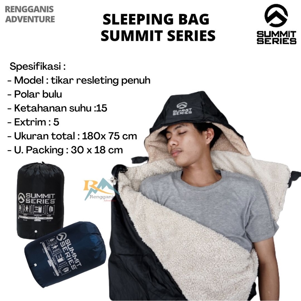 Jual Sleeping Bag Polar Bulu Kantong Tidur Camping Summit Series Tebal