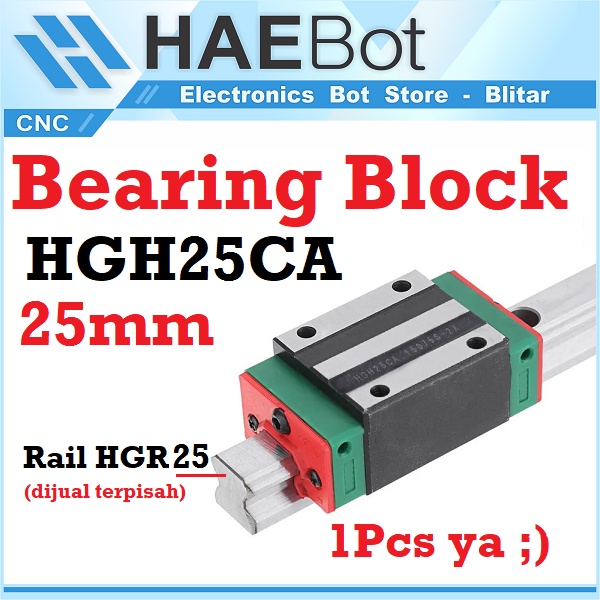 Jual HAEBOT HGH25CA HGH 25 Bearing Block Linear Rail Guide 25mm HGR25