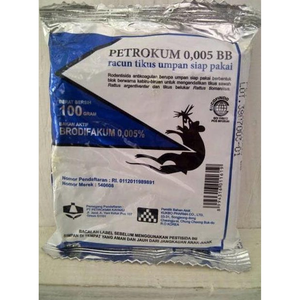 Jual Racun Umpan Penjebak Tikus Mati Kering Rodentisida Petrokum 0 005