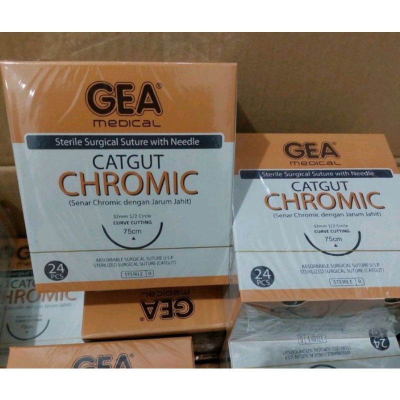 Jual Catgut Chromickk Gea Plus Jarum Box Shopee Indonesia