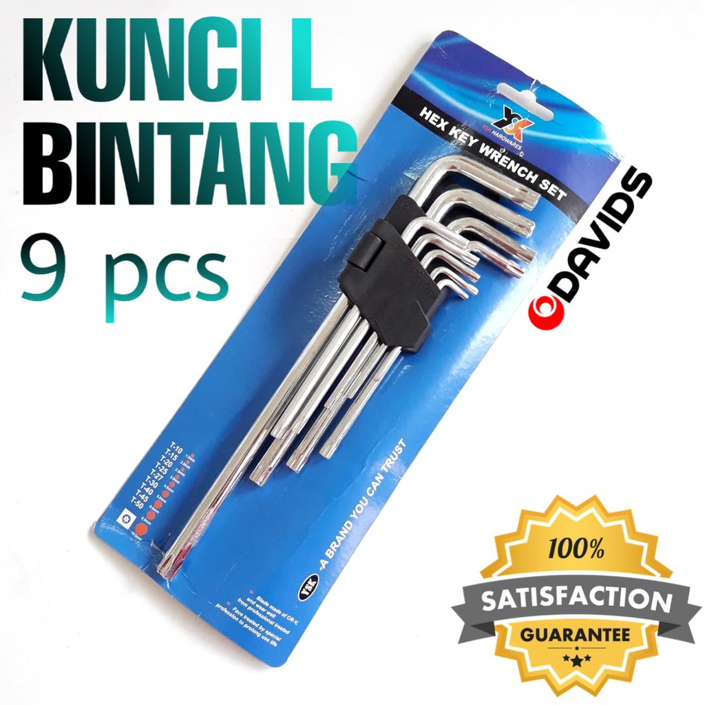 Jual Konci L Set Kunci Panjang Bintang Set 9 Pcs Ysk Shopee Indonesia