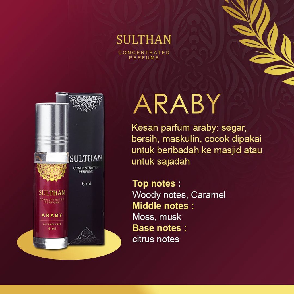 Jual Parfum Sulthan Araby Minyak Wangi Solat Non Alkohol Original Ml