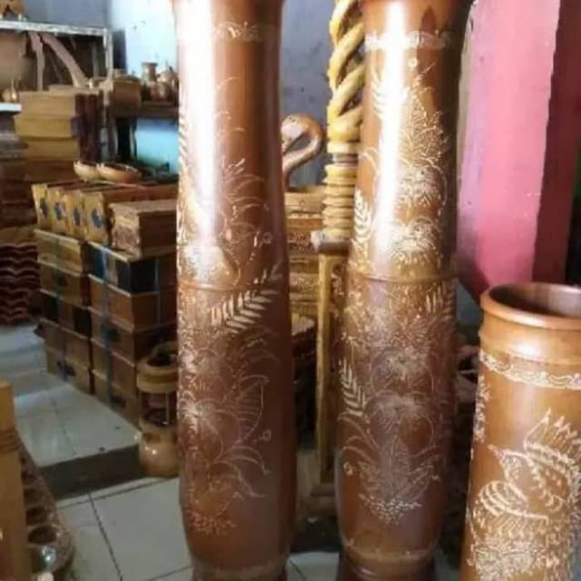 Jual Vas Bunga Kayu Jati Meter Shopee Indonesia