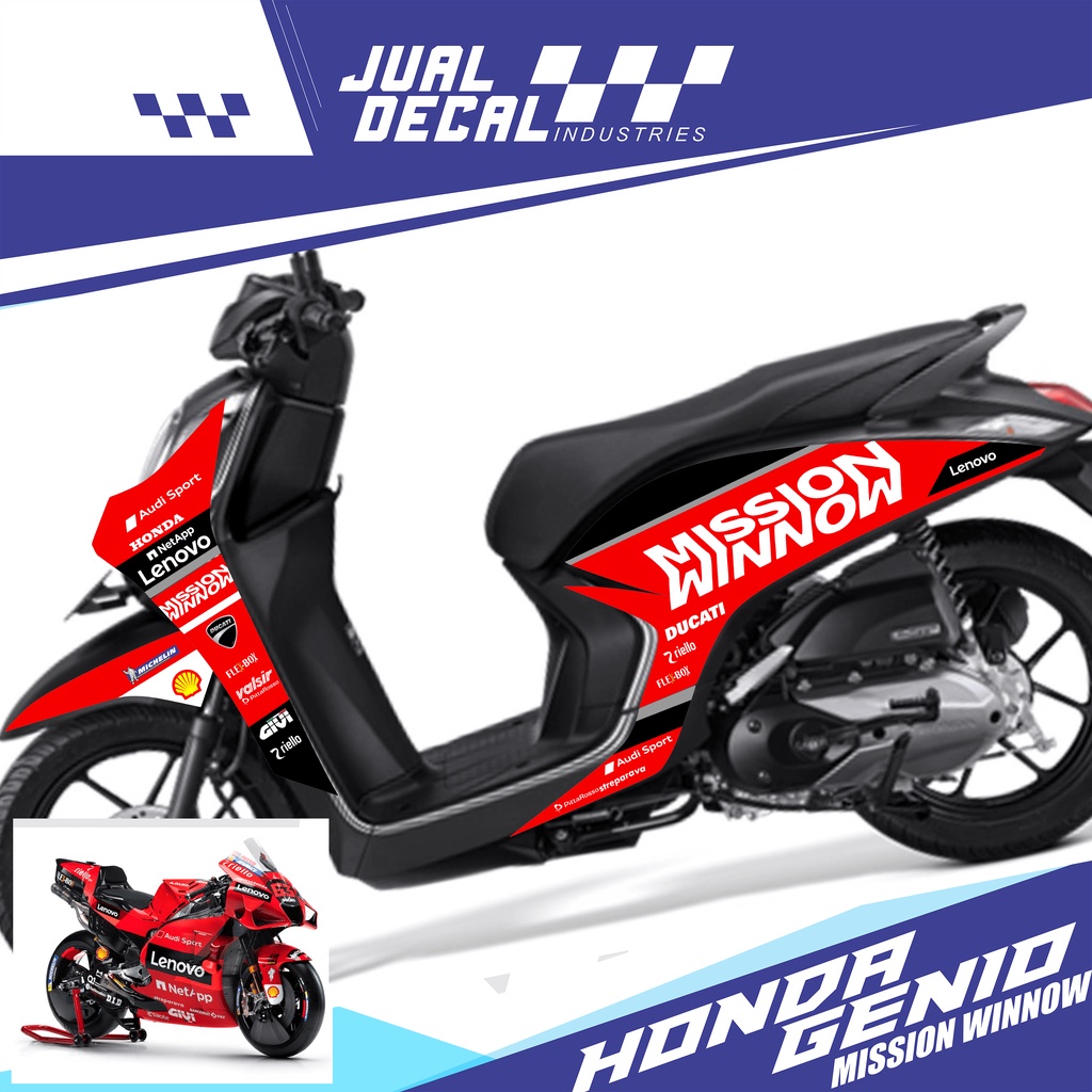 Jual Stiker Motor Honda Genio DUCATI Striping Variasi Genio Custom