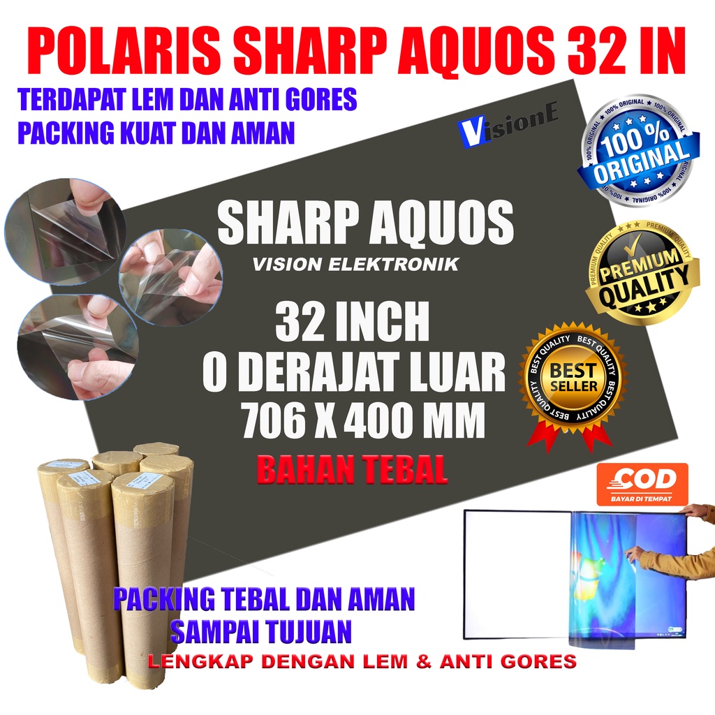 Jual Polarizer SHARP AQUOS 32 INCH Bagian Luar 0 Derajat Dimensi 706