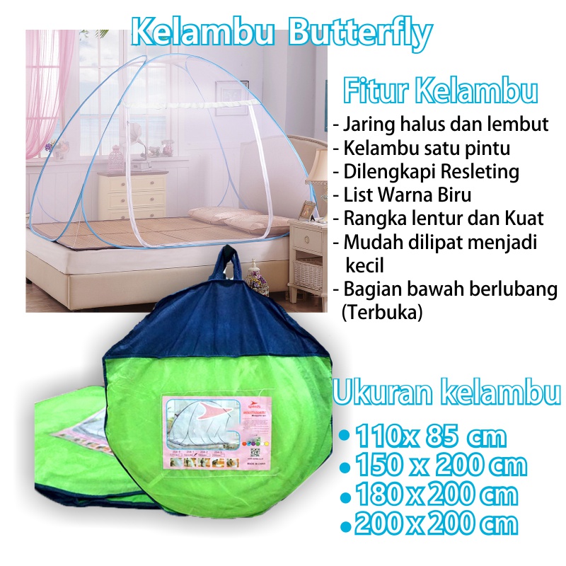 Jual Kelambu Butterfly 180 200Cm Kelambu Tenda Anti Nyamuk Mudah