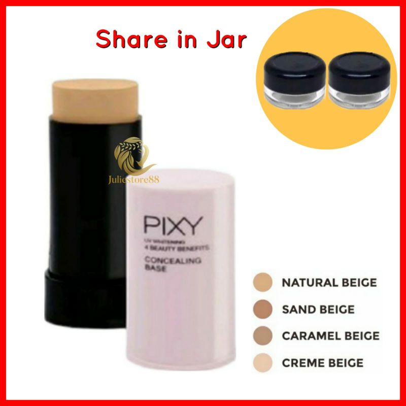 Jual SHARE IN JAR PIXY Concealing Base UV Whitening 4 Beauty Benefits