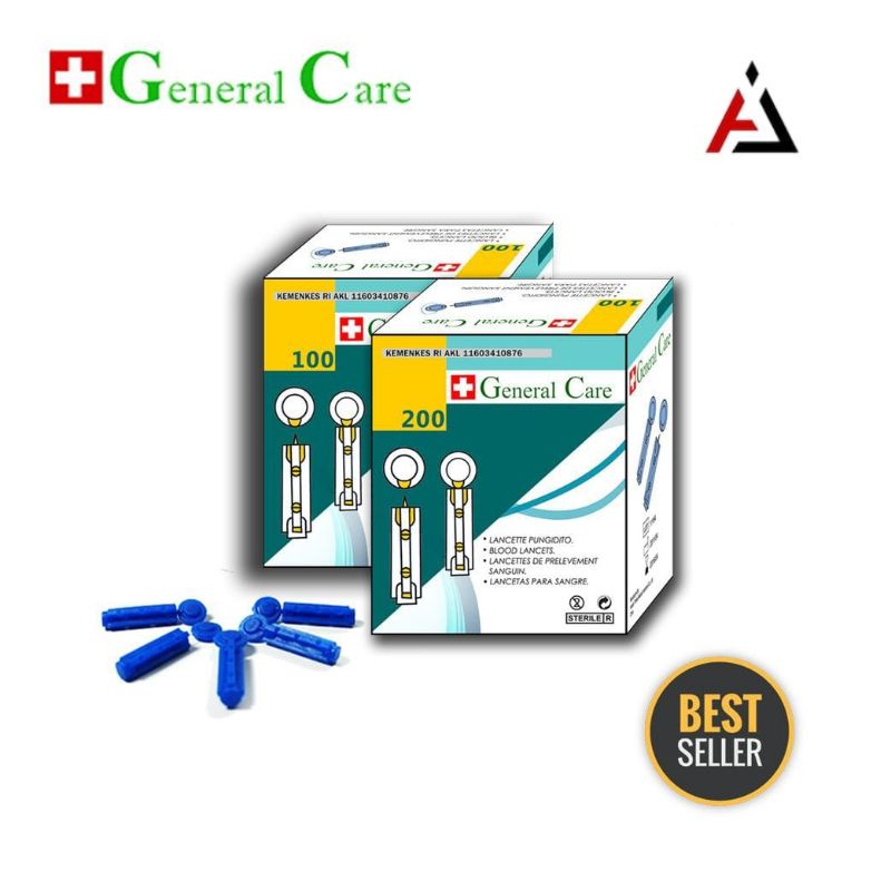 Jual Blood Lancet 21G General Care Per Box Isi 100 Pcs Jarum Lancet