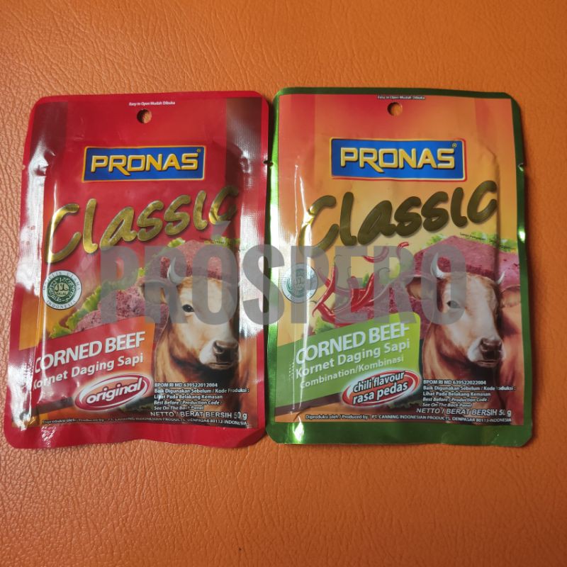 Jual Corned Beef Pronas Classic Kornet Daging Sapi Rasa Pedas Cornet