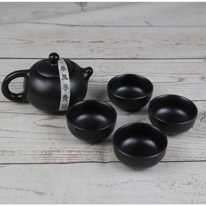 Jual Classic Chinese Tea Pot Set 4 Cups Ceramic Teko 4 Cangkir Keramik