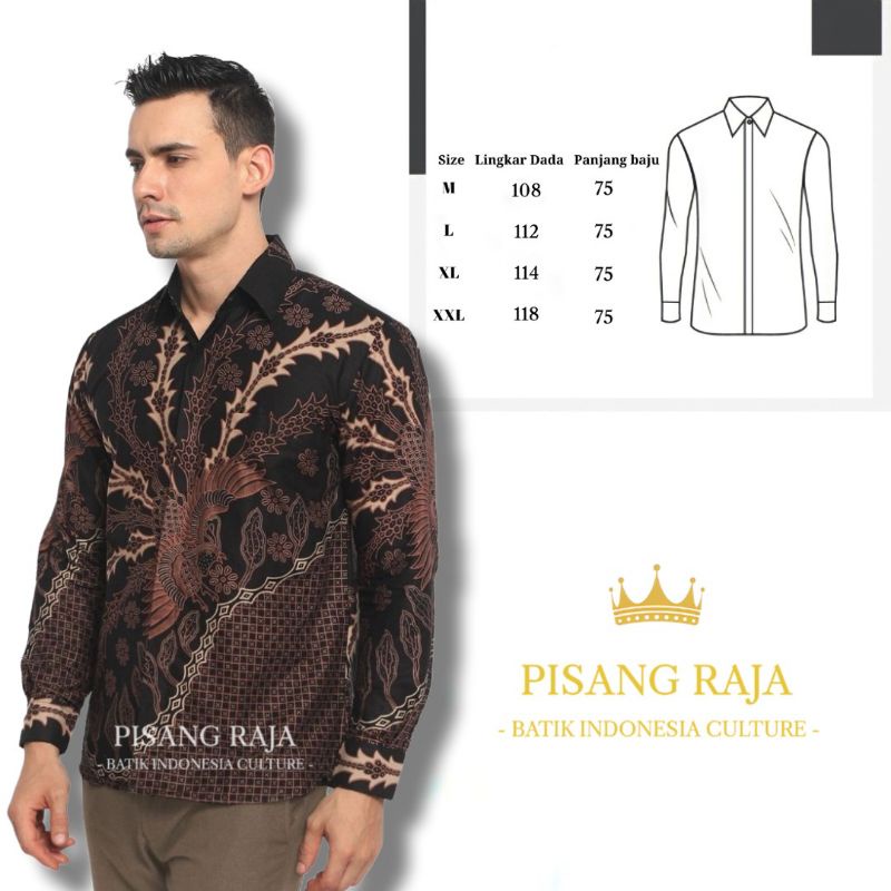 Jual Baju Batik Pria Kemeja Lengan Panjang Modern Batik Cowok Formal