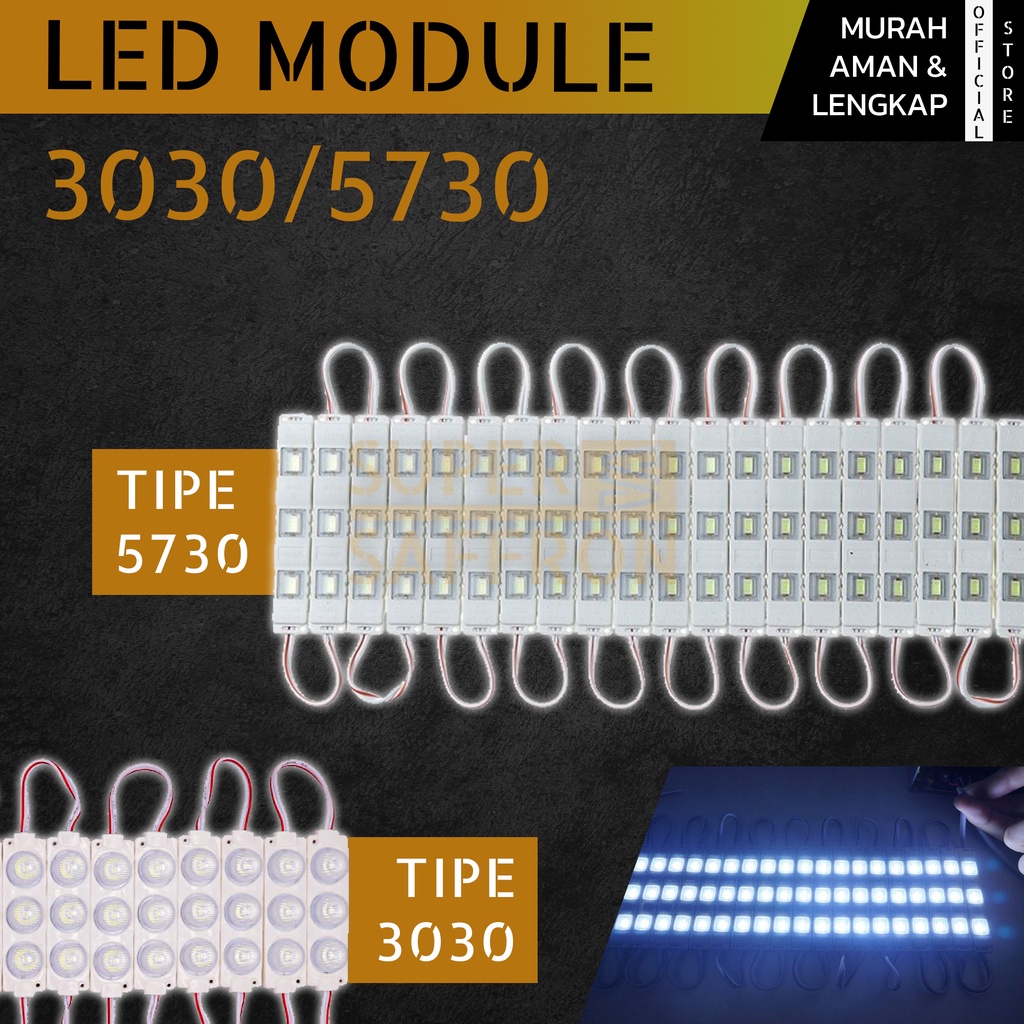 Jual Lampu Modul 3 LED 5730 3030 SMD 12V Waterproof Super Terang Murah