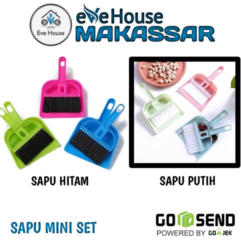 Jual Makassar V123 Sapu Mini Plus Serokan Sapu Pengki Mini Dustpan Set