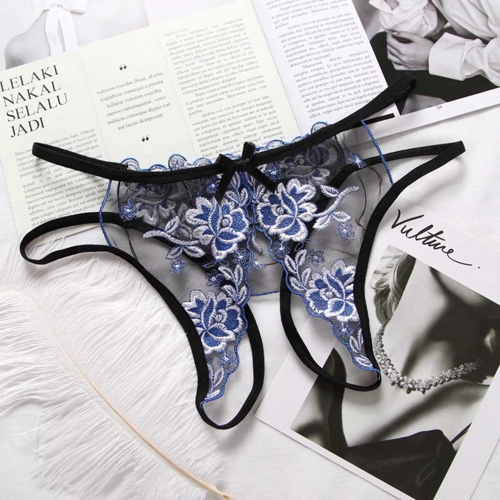 Jual Crotchless Celana Dalam Hot Thongs Lingerie Sexy Tali Transparan G