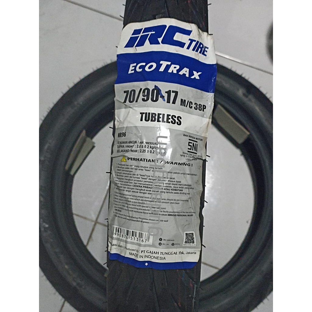 Jual RING 17 ECOTRAX 70 90 17 IRC NR96 Ban Luar Motor Bebek NR