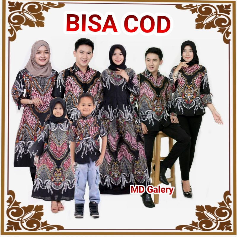 Jual Batik Couple Keluarga Sania Ruffle ORI Ndoro Jawi Motif Madu