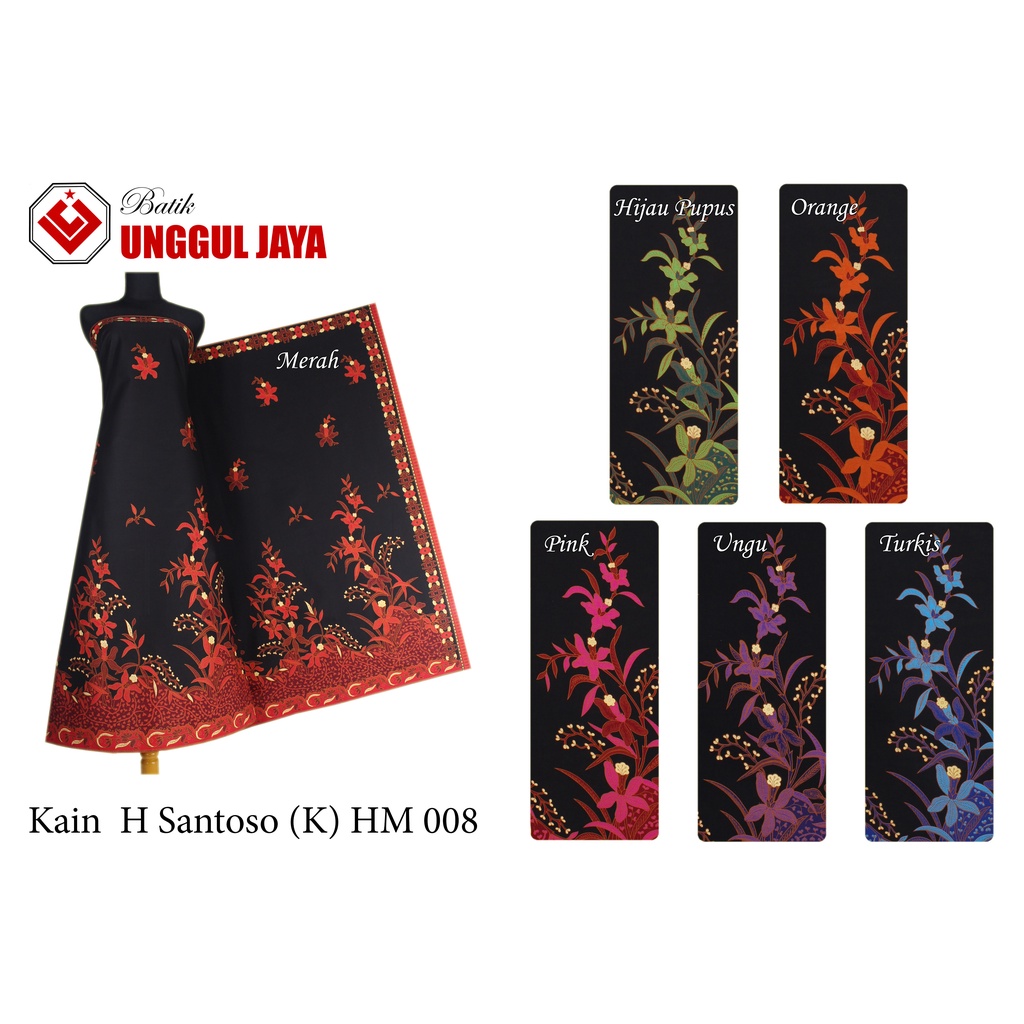 Jual Kain Batik Unggul Jaya Putri Jelita H Santoso Hitam Manis 008