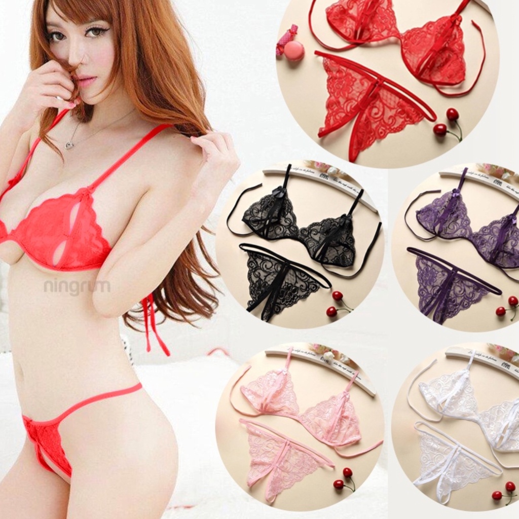 Jual Lingerie Set Bra Dan G String Transparant Bh Set Lingerie